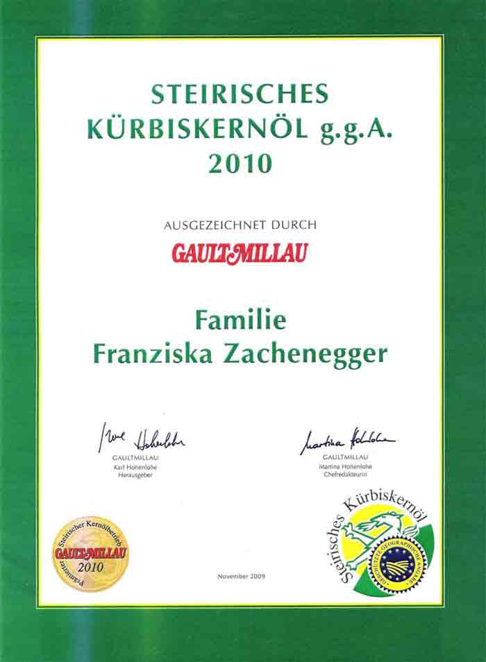 Gault Millau Auszeichnung Familie Zachenegger